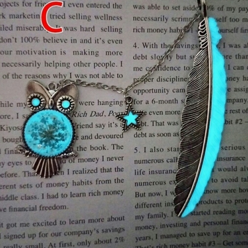 Owl Glow In The Dark Bookmark